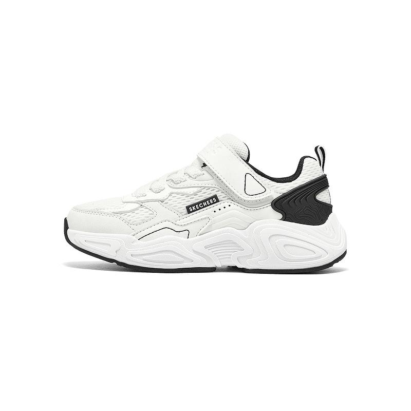 Skechers Kids Comfortable Durable Low-Top Casual Shoes Kids Sneaker White Black 310930L-WBK