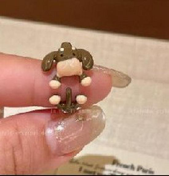 Charming Dog Pearl Elastic Rope Ring: Women's Fashionable, Versatile, and Lovely Design