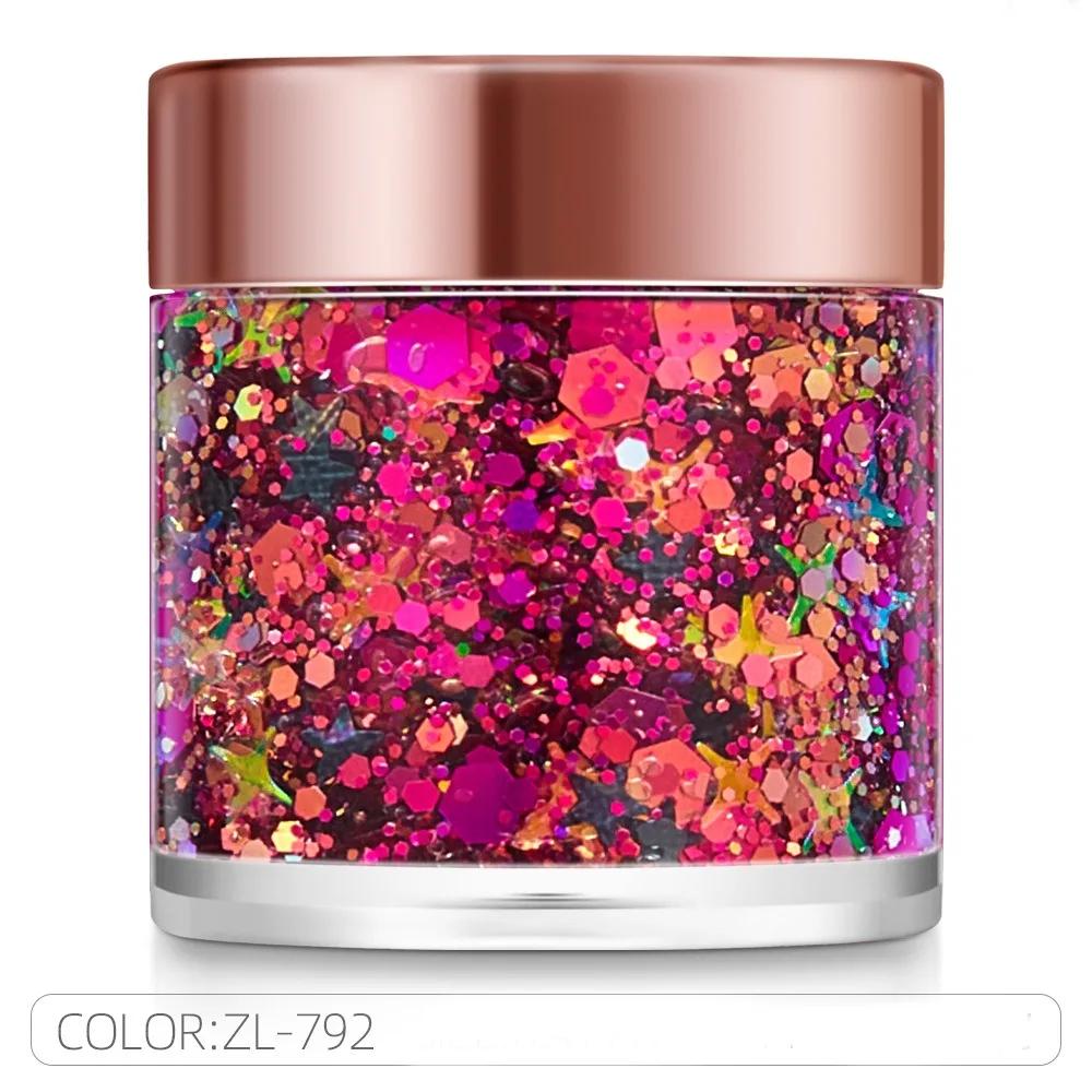 New Mermaid Looks Body Face Glitter Gel Shining Long-Lasting Body Glitter Gel Body Makeup Gel for Hair