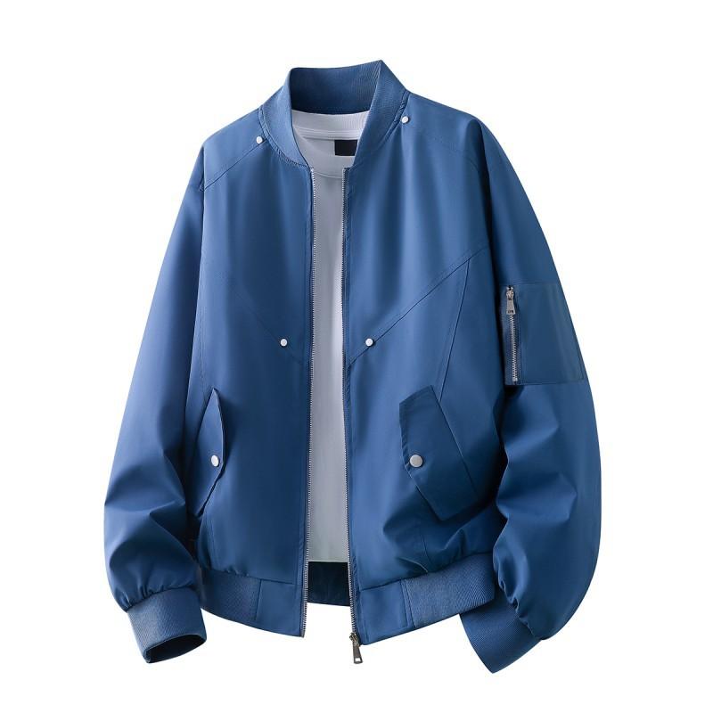 Solid Color Casual Versatile Baseball Suit Men's Sports Casual Jacket Versatile Jacket