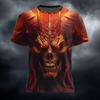 Men's Optical Illusion 3D Devil T Shirt Short Sleeve T Shirt 3D Print Crew Neck Shirt Exaggerated Designer Horror Party
