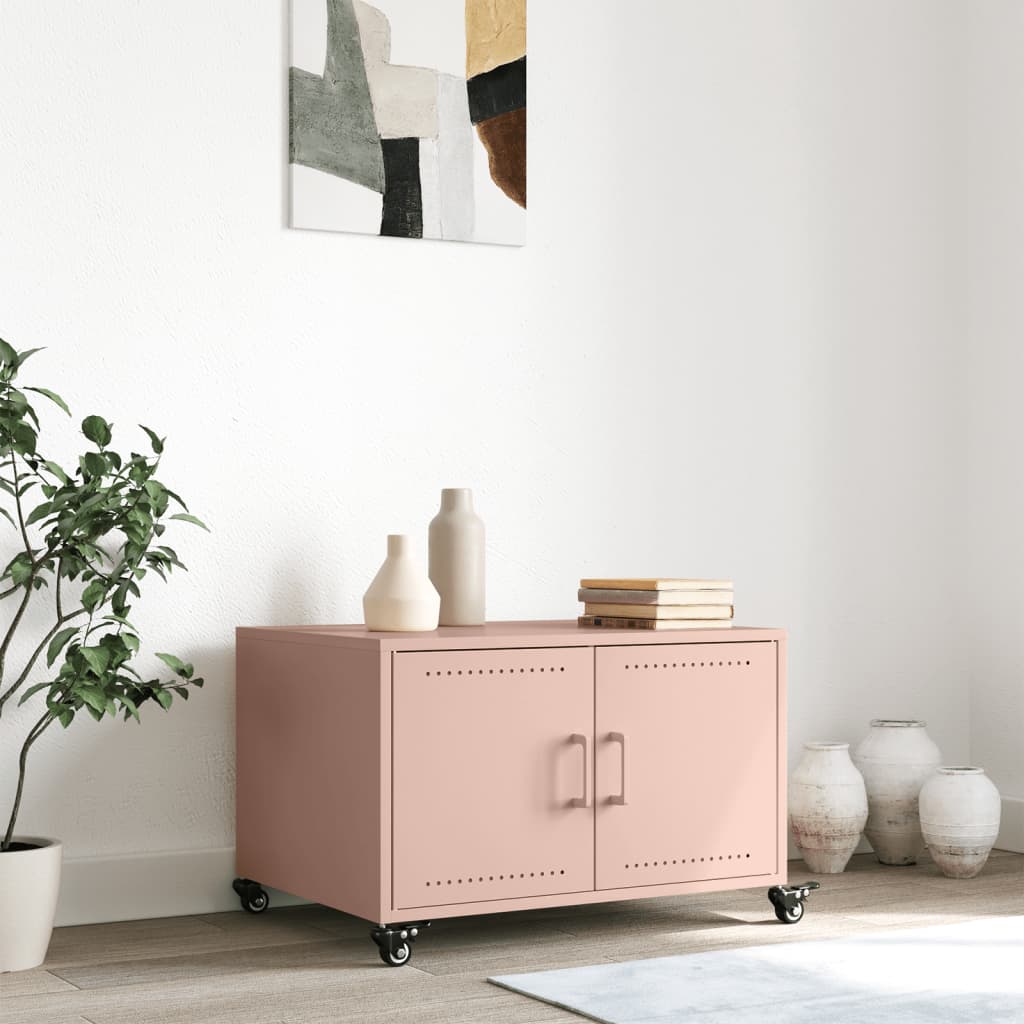 Pink Coffee Table 68 X 50 X 43.5 Cm Steel