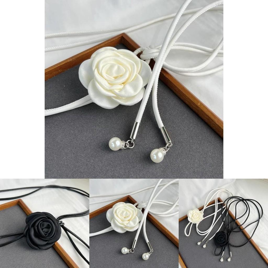 Unique And Trendy Double Layered Waist Rope In Black And White For Dress Enhancements