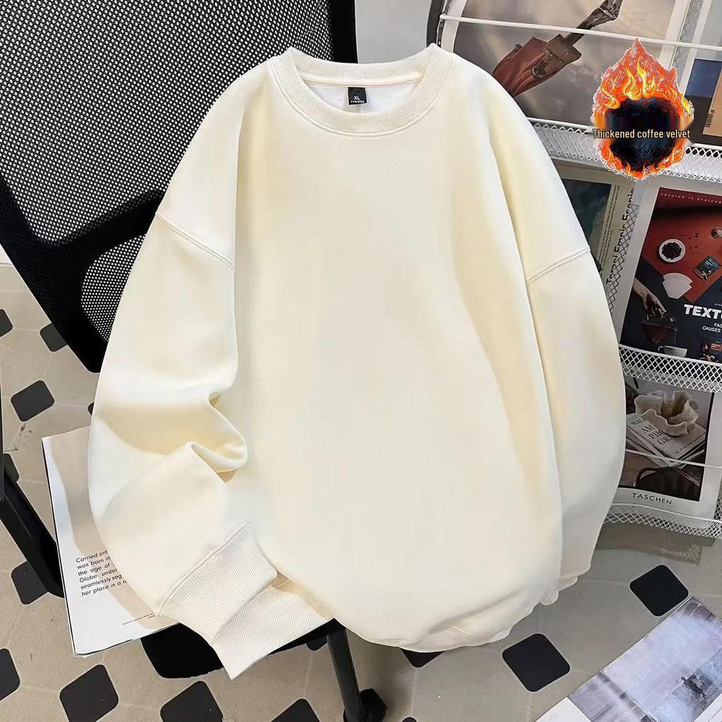 Unisex 450G Fleece Oversized Sweatshirt – Long Sleeve, Round Neck, Ideal for Autumn and Winter