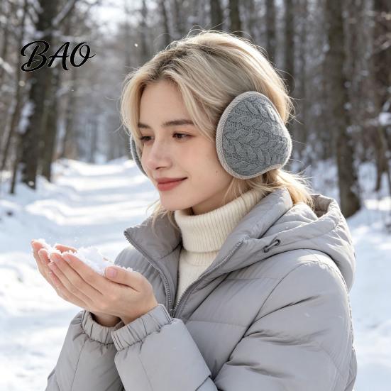 Cold Weather Winter Earmuffs Ear Muffs for Women Men, Foldable with Thickened Warmers Plush Lining, Soft Knit Thermal Outdoor Sports