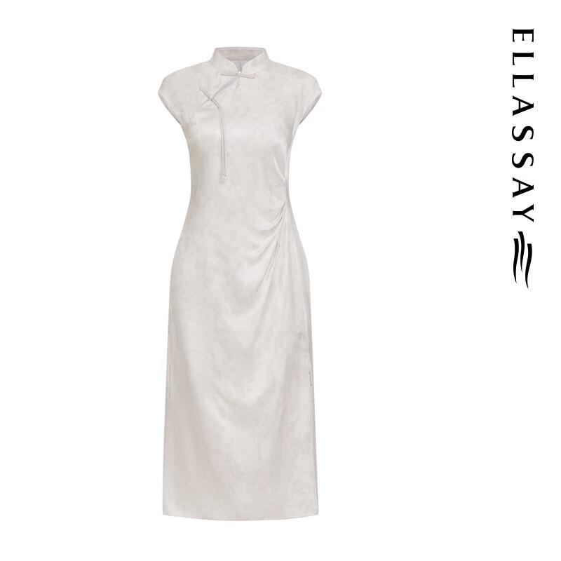ELLASSAY New Chinese Style Silk Blend Sleeveless Midi Dress