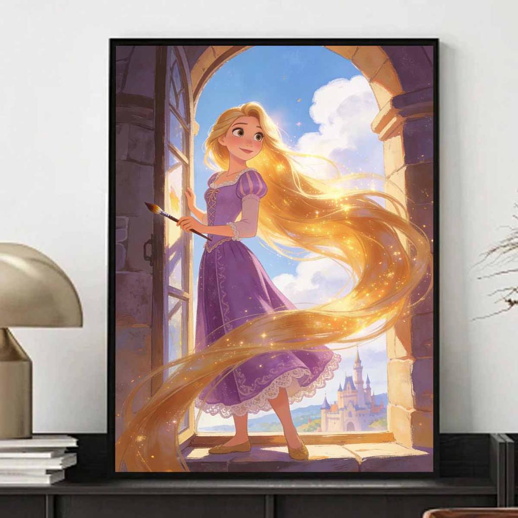 Disney Diamond Painting 5D DIY Full Circle Diamond Painting Kit Home Bedroom Wall Decor Crafts Rapunzel Painting Art