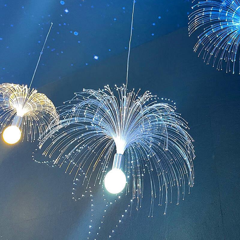 LED Outdoor Hanging Fiber Optic Parachute Jellyfish Light