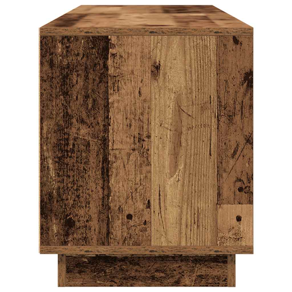 TV Stand with LED Lights Reclaimed Wood Look 160.5x41x50 cm
