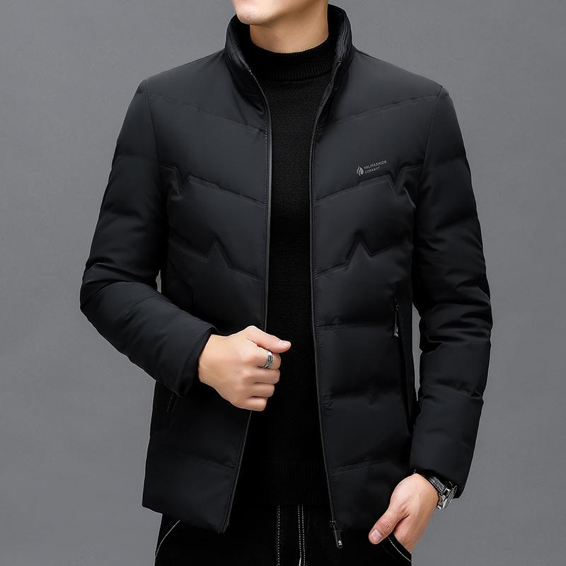 

Зимняя куртка-пуховик с воротником-стойкой для мужчин, простая, модная и стильная теплая куртка, высококачественная повседневная куртка-пуховик для молодежи и людей среднего возраста 4XL