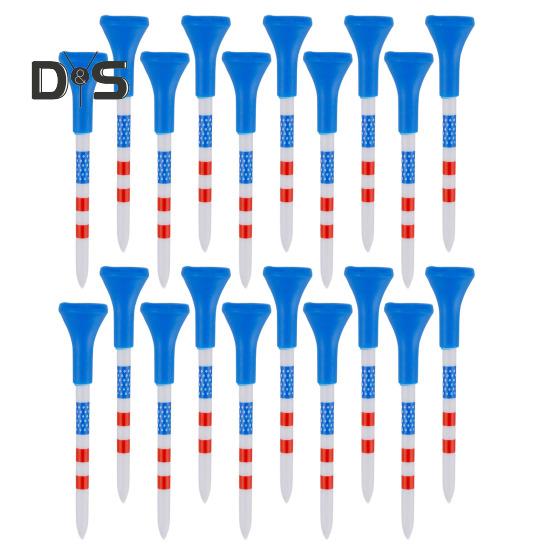 10/20/50 Pcs Golf Tees Unbreakable Plastic Golf Tees Reduces Friction Side Spin Golf Accessories USA Flag Pattern Long Golf Tees Bulk