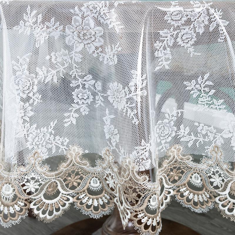 Lace Embroidered PVC Tablecloth Waterproof Oil-proof Rectangle Table Cloth Clear Transparent Dining Tables Cover Party Decor