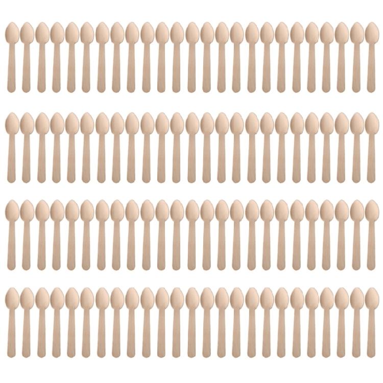 100 Pcs Wooden Utensils Disposable Cutlery for Outdoor Activities Gatherings