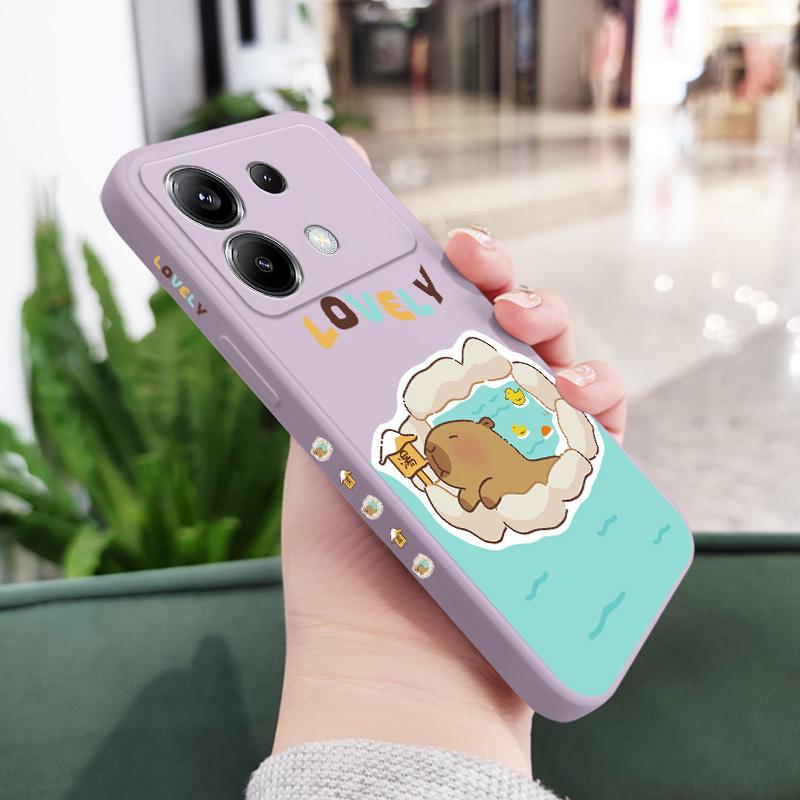 

Soak Capybara Phone Case For Xiaomi Poco F8 F7 X6 F6 M6 M5 M5S F5 X5 F4 X4 M4 F3 M3 X3 Pro 4G 5G GT Silicone Cover POCO X7 светло-фиолетовый