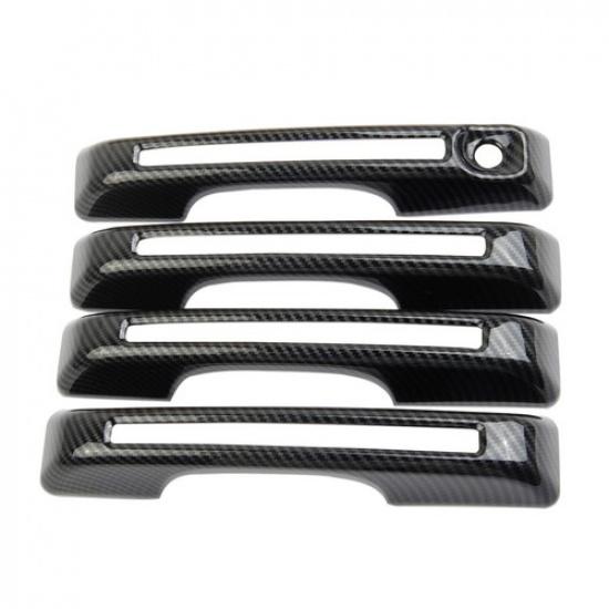Carbon Fiber Style Side 4-Door Handles Trims Cover For Ford Maverick -2025