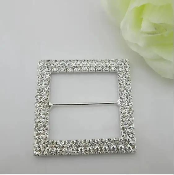 

1pcs large square rhinestone buckle silver for scarf shirt garment accessory