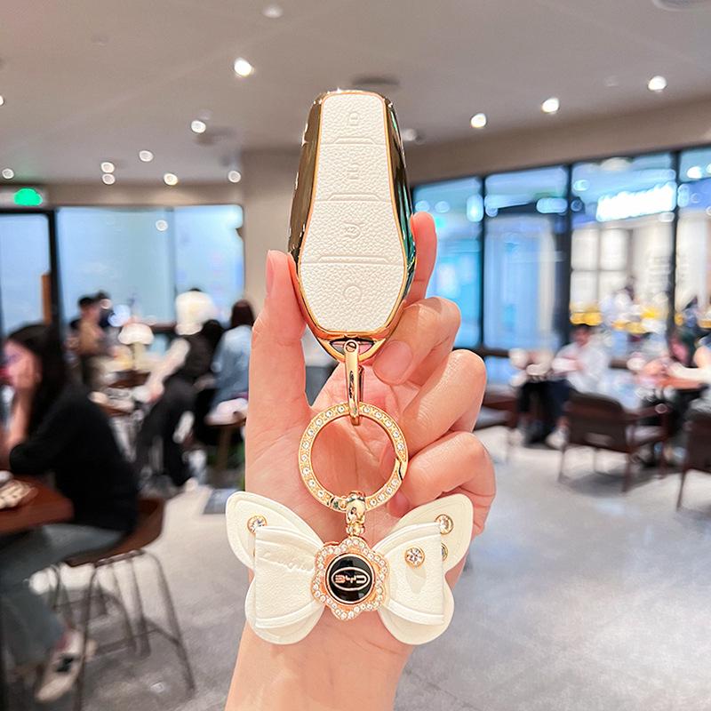 Compatible with BYD Yuan UP, Yuan PLUS, Yuan PRO: Men's and Women's Key Bag Set with Shell Buckle.