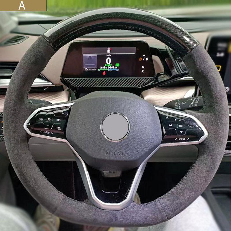 Coprivolante Personalizzato Per Volkswagen ID3 ID4 Crozz ID6X ID4X Touareg Cucito a Mano 3 Design Ausiliari Pelle Scamosciata
