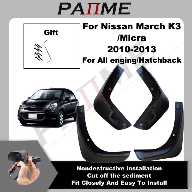 

Автомобильные брызговики для Nissan March K3/Micra 2010 2011 2012 2013 брызговики передние и задние крылья брызговики
