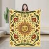 Border Painting Art Sun Flannel Blankets Winter  Soft Throw Blanket for Children Home Decor Aesthetic Bedspread Sofa Bed Cover