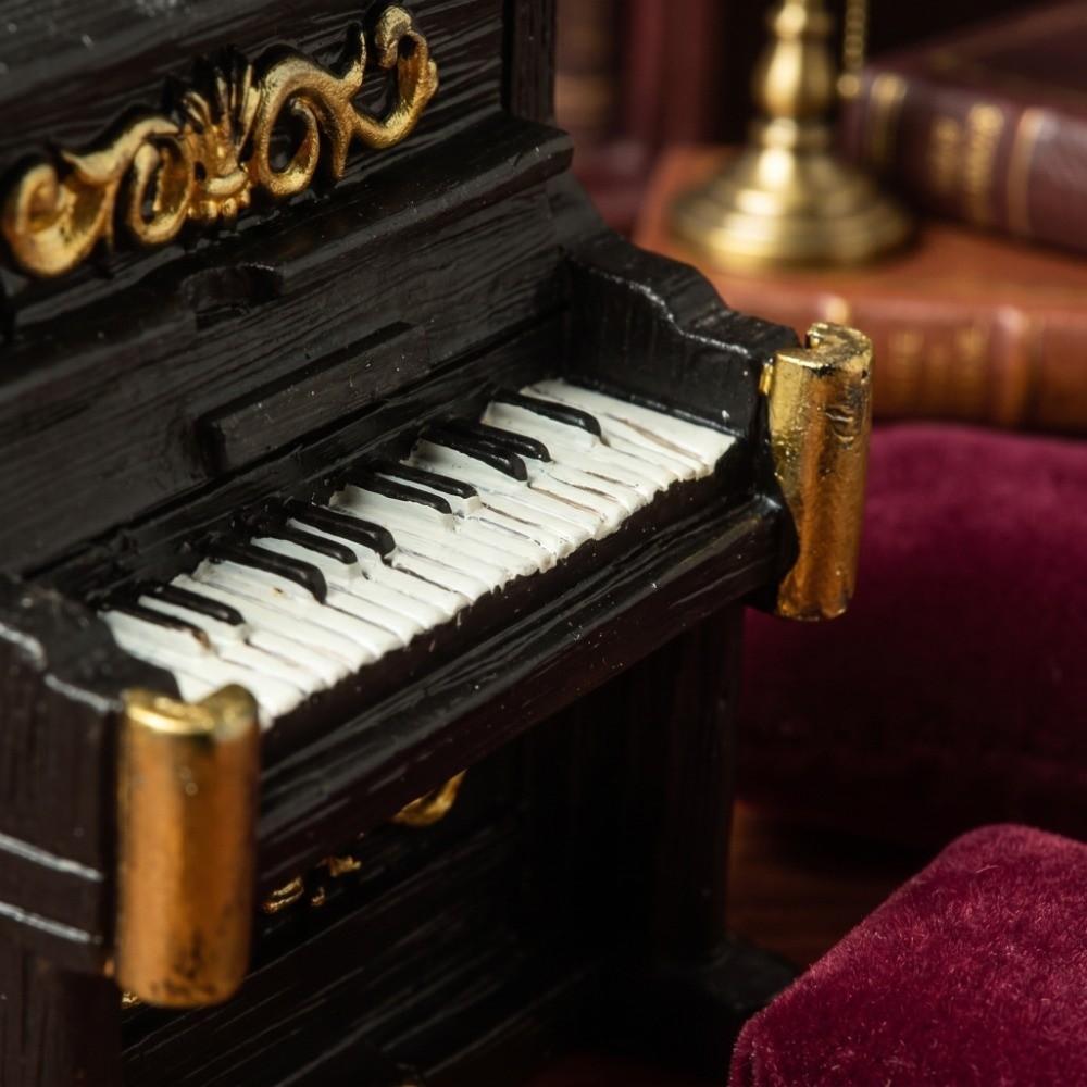 Retro Tone Vintage Style Resin Desktop Decorative Piece Bedroom Cabinet Shelf Display Adornment piano
