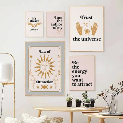 Law of Attraction Print Manifest Quote Affirmation Poster Mindfulness Self Love Self Care Therapy Canvas Painting Home Decor
