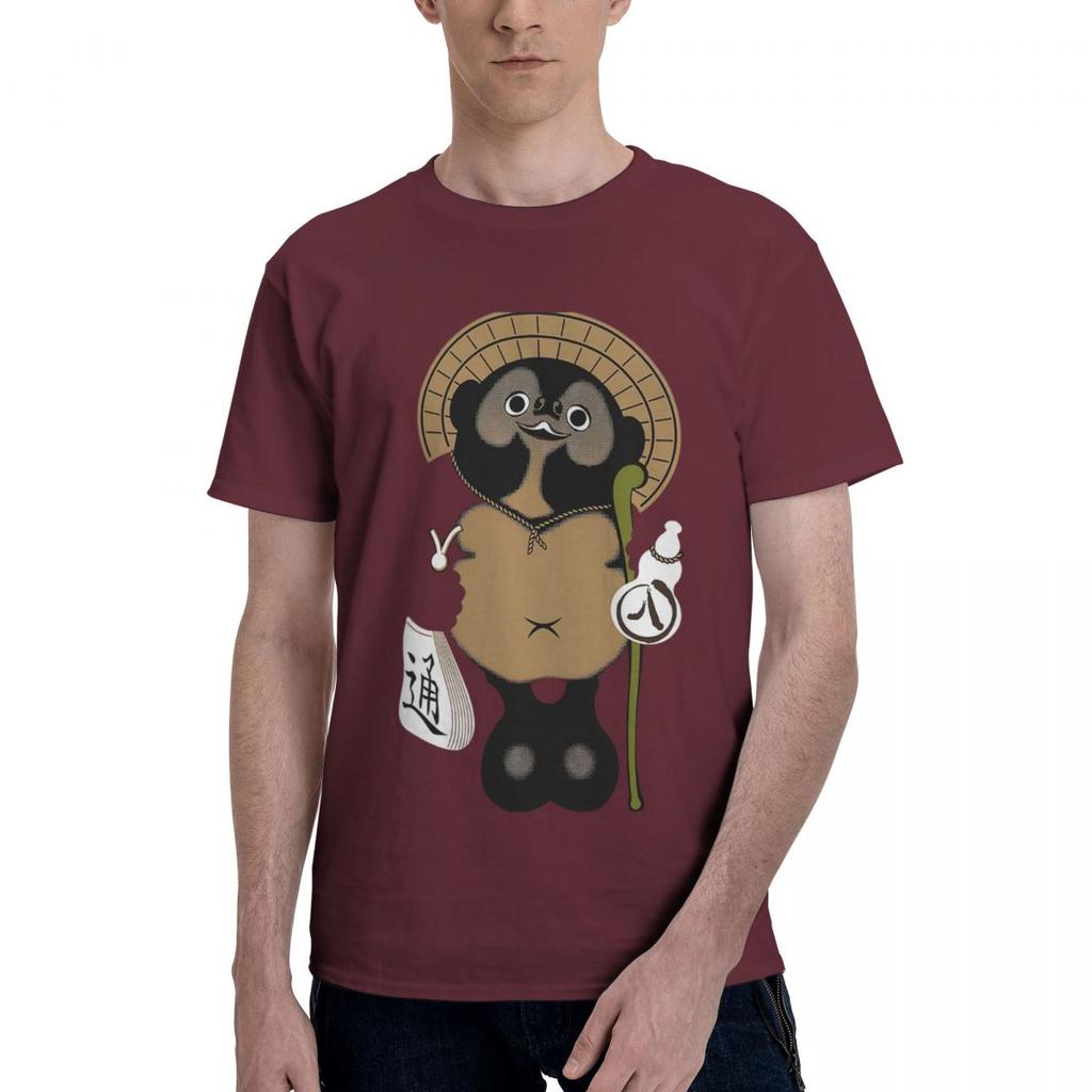 Unique Tanuki Print 100 Cotton Casual Breathable Confortable Top Funny Mens TShirt Men TShirt