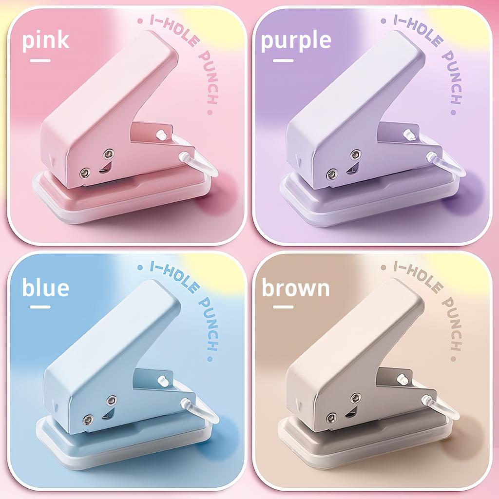 1pcs Macaron Color Single-Hole Mini Hole Punch Portable Manual Puncher for School Office DIY Crafts Stationery Office A3067
