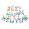 Holiday Ornaments Colorful Foil Balloons Happy New Year 2027 16 inch Balloon Set
