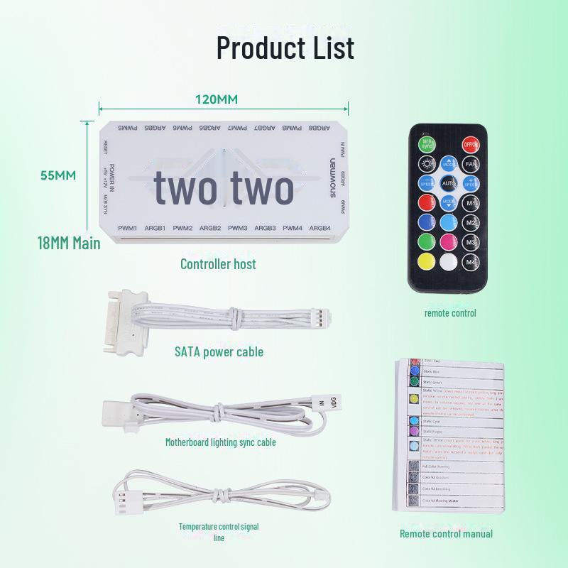 Schneemann H9-ARGB Controller: 5V 3-Pin LED Sync Gehäuselüfter mit 4-Pin PWM Temperaturregelungs-Hub