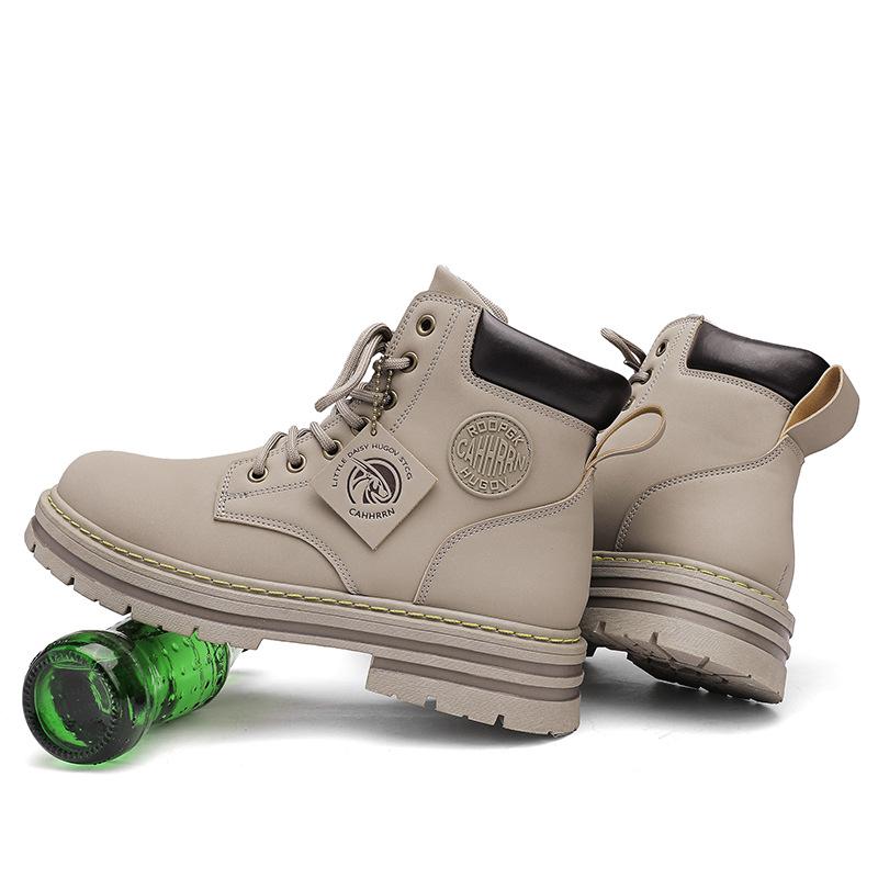 Men's rhubarb boots thick-soled Martin boots autumn and winter high-quality British tooling boots high-top warm short boots