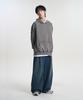 Oversized Pigment Sweat Hoodie Khaki Gray