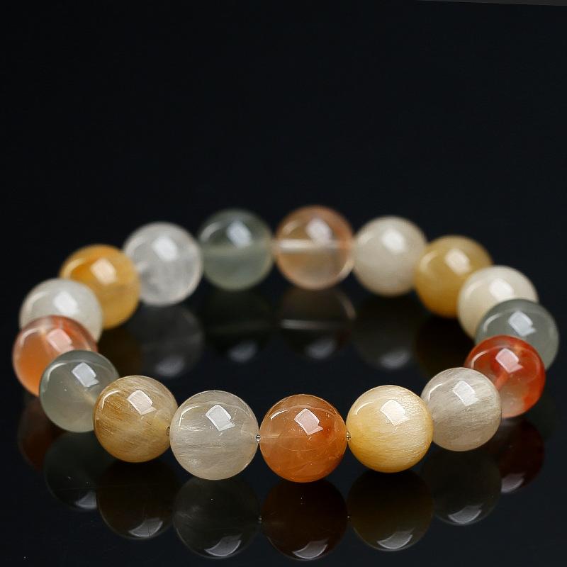 Hongchu Crystal Natural7A Crystal Sugar Filament Colorful Rabbit Hair Bead Bracelet Colorful Rabbit Fur Bracelet