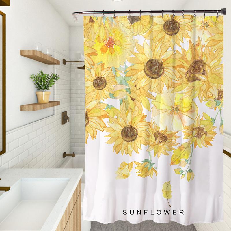 

Simple fruits and flowers washable Dirt-Resistant Shower Curtain Shower Head waterproof Polyester Bath Curtain For Home Decor 70x140CM