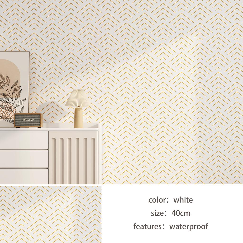 40cm wall sticker thickened bedroom stripes waterproof moisture-proof European modern Background wallpaper room decoration
