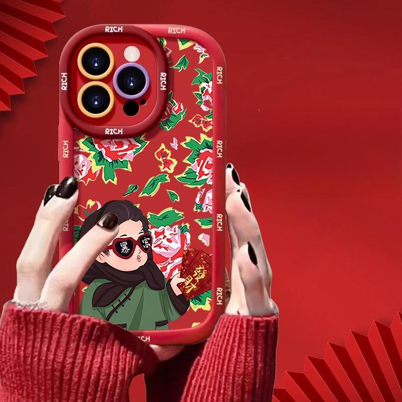 A Wealthy Girl Is Suitable for IPhone 16 Apple Phone Case 15 Anti-fall 14plus 13 Puff 12mini Protective Case