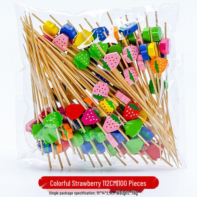 12CM Bamboo Pearl Skewers: Creative Cocktail and Fruit Plate Decor Toothpicks