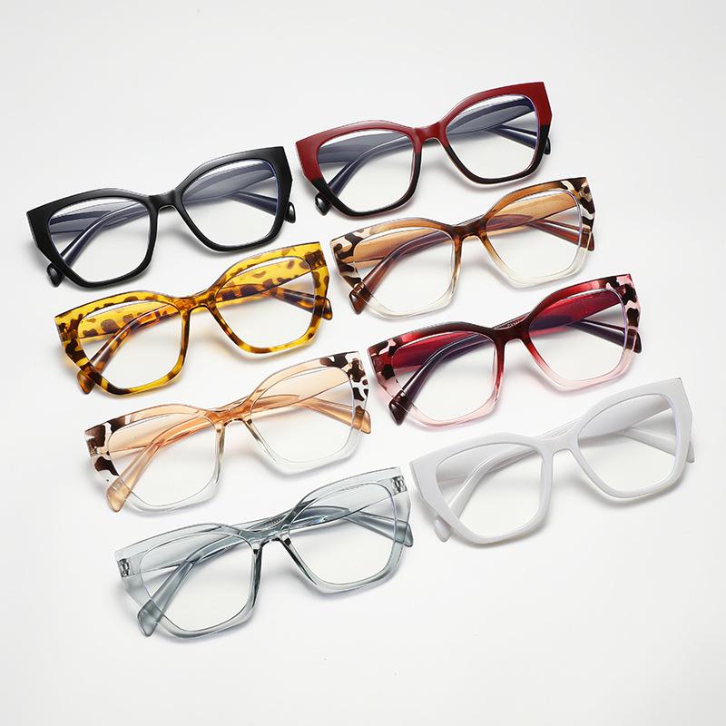 555 New Cat Eye Internet Celebrity With Anti-Blue Glasses 2024 Personalized Frame Sweet Cool Fashion Commuter Flat Mirror