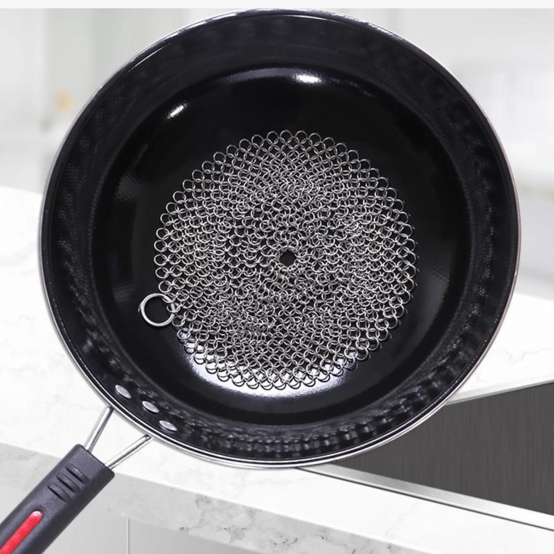 Kitchen Cleaning Stainless Steel Cleaner Scrubber  Reusable Washing Net Rust Pot Remover Cleaning Tool for Home