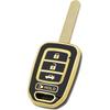 360 Degree Soft TPU Protector Key Fob Cover Case fit for Honda 2016-2017 Accord 2016- Civic 2014-2015 CR-V Keyless Entry Key Fob (Black)