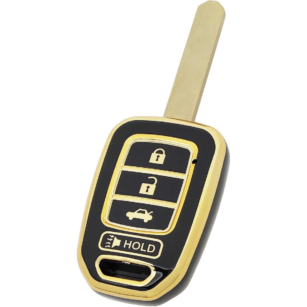 360 Degree Soft TPU Protector Key Fob Cover Case fit for Honda 2016-2017 Accord 2016- Civic 2014-2015 CR-V Keyless Entry Key Fob (Black)