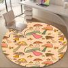 1pcMushroom Pattern Office Round Area Rug, Indoor Mat Suitable ForOffice, Under Office Chairs Bedroom Living Room Home Decor, Room Deco 079