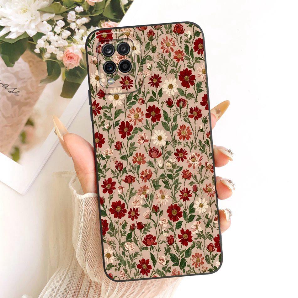 For Samsung Galaxy A12 M12 SM-A125F A127F Cute Cat Flower Butterfly Cartoon Phone Case Shockproof Soft Silicone Cases