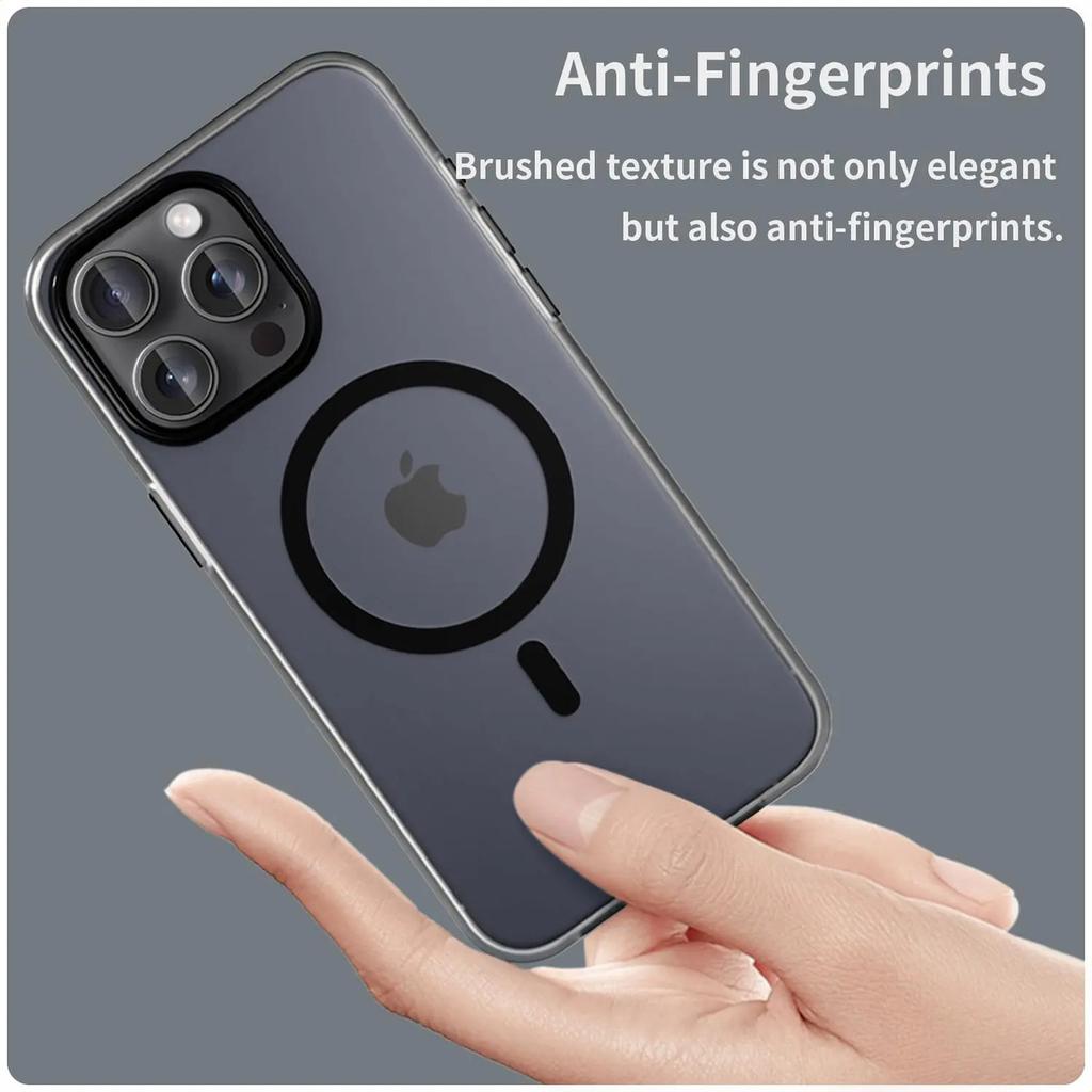 Magnetic Phone Case For iPhone 15 Pro Max Matte Magnetic Protective Cover