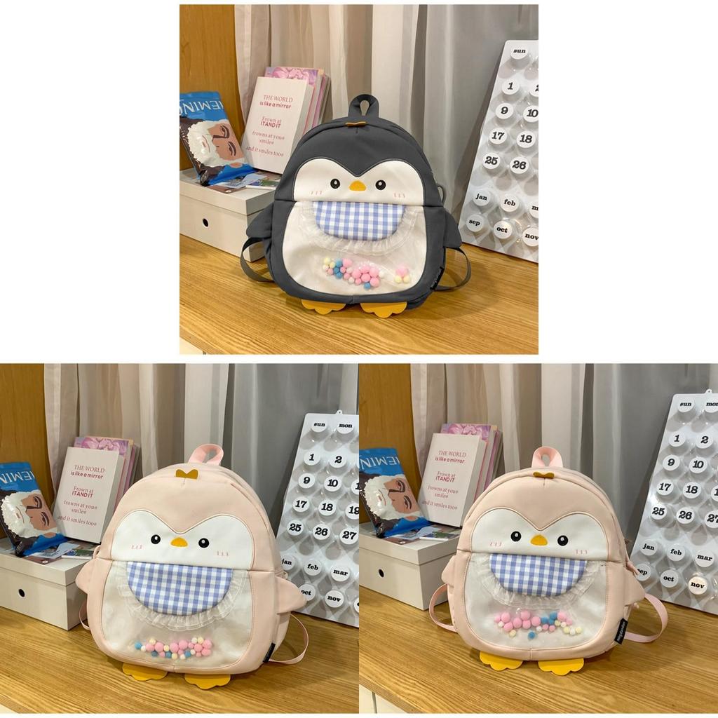 Min Cartoon Girl Backpack With Breathable Nylon For Daily Use And Laptop Storage