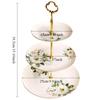 Elegant Camellia 3 Tier Ceramic Cake Stand - Fruit Dessert Cupcake Stand for Tea Party Serving Platter,Snack Candy Bread Tray Plate 38.5cm Height