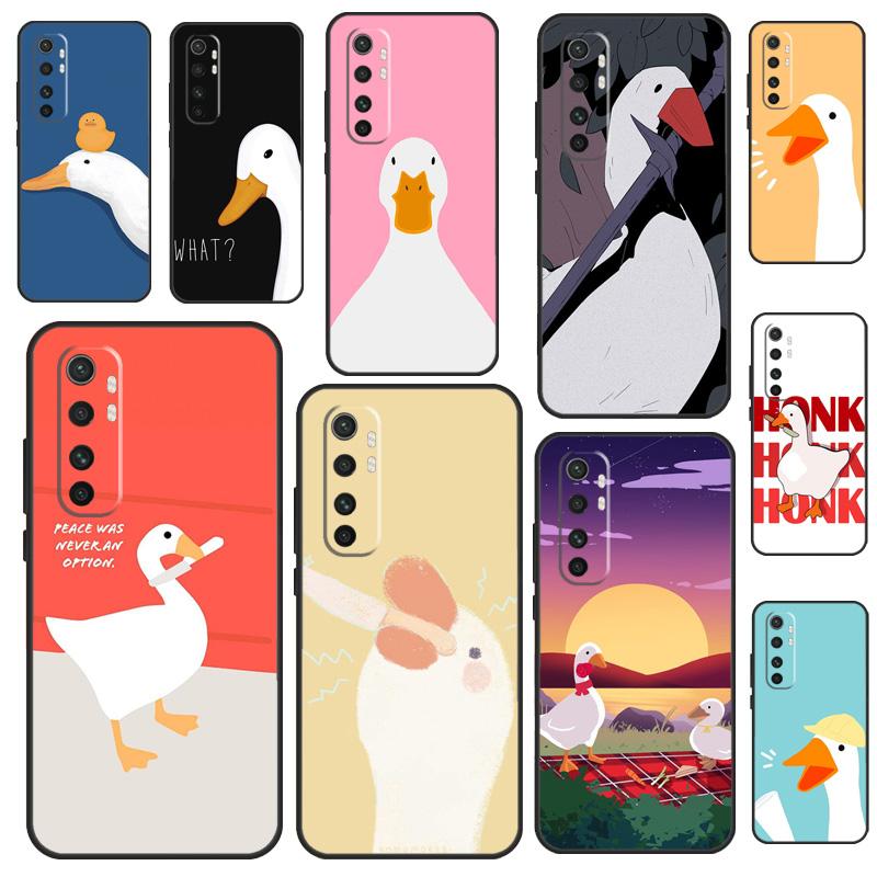 Cartoon Funny Goose Case For POCO X3 X4 X5 F5 Pro M5s C40 F4 GT F3 Cover For Xiaomi 12T 11T Pro 12 13 Lite 12X