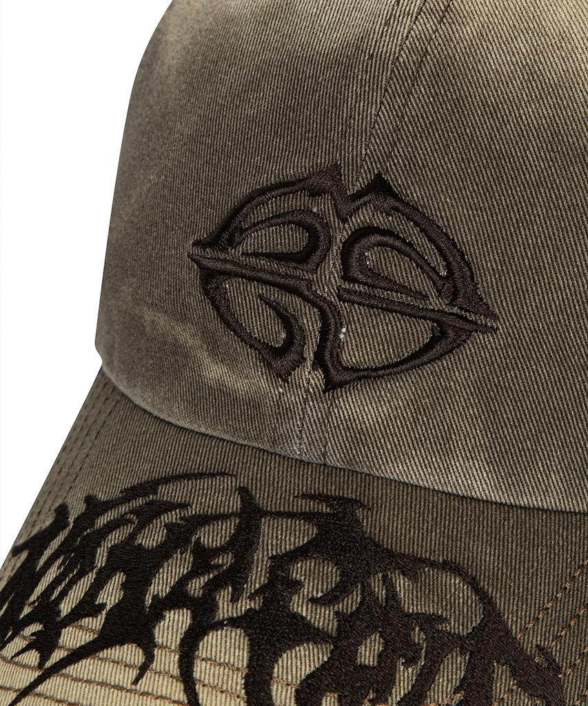MAHAGRID Washed Metal Logo Ball Cap Brown(Mg2Esmab38A)