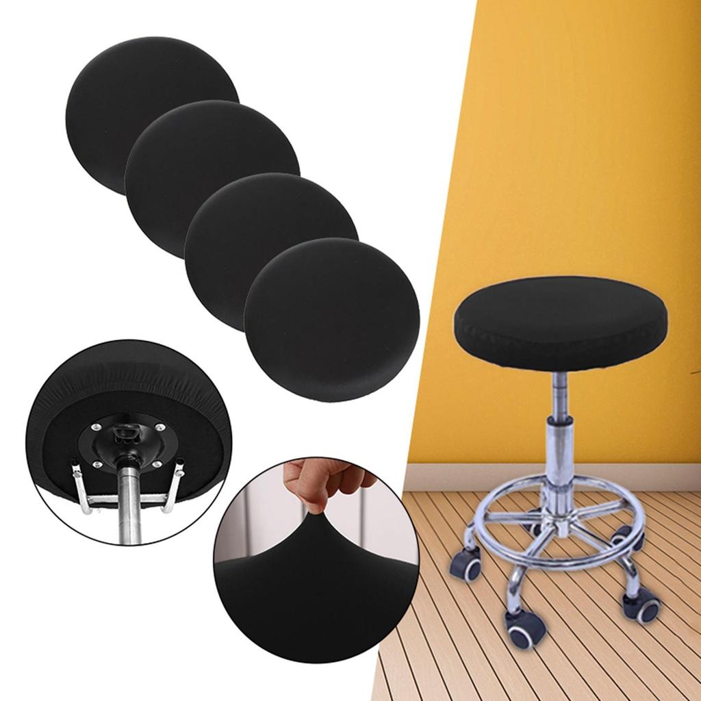2Pcs Barstool Covers Round Washable Durable Soft Elastic Polyester Stool Slipcover Seat Covers for 12 Bar