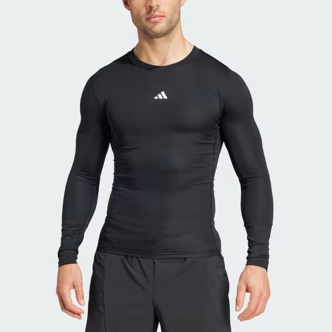 New Adidas Free Shipping With AdiClub Techfit Compression Training Long Sleeve Tee JE6702